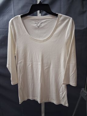 Bay Studio Cream Scoop Neck Women's Top